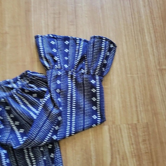 Sanctuary Shirt Womens Small Cobalt Blue Off Shoulder With 3/4 Length Sleeves - Picture 6 of 8